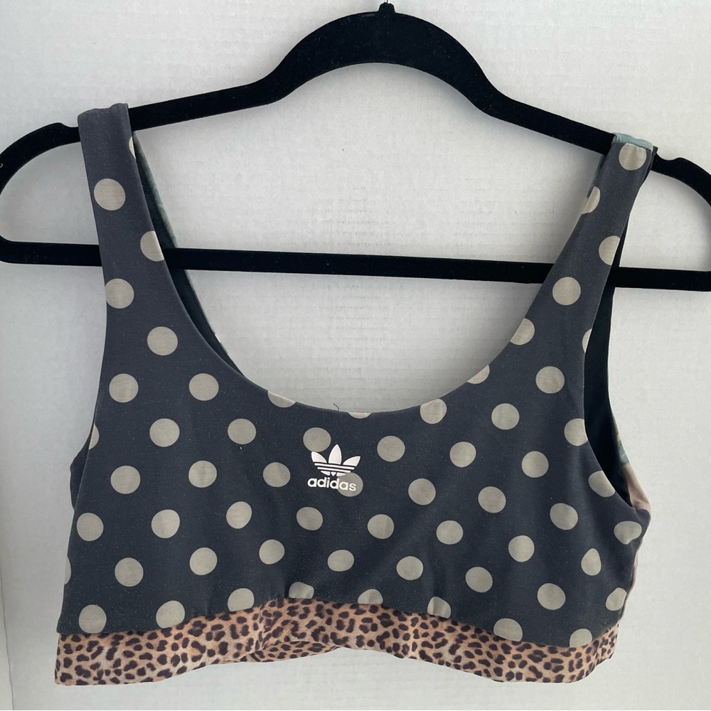 Adidas Polka Dot Tropical Sports Bra Size Medium